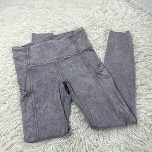 Lululemon Fast and Free Tight 25" Ice Dye Non-Reflective Ice Wash Violet verbena